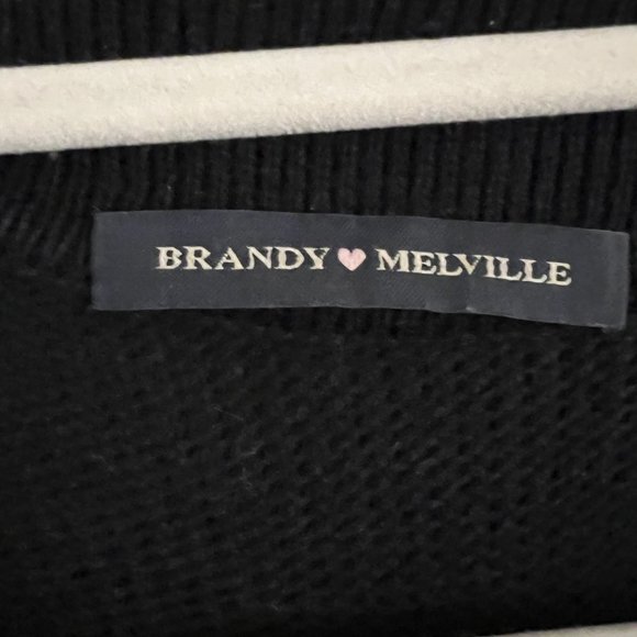 Brandy Melville Navy and Green colorblock sweater - Picture 3 of 3